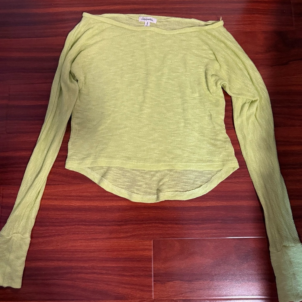 Aeropostale Light Green Long Sleeve Blouse